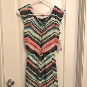 Green and pink dress